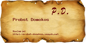 Probst Domokos névjegykártya